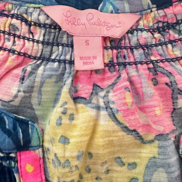 Lilly Pulitzer Essie Tank Top in Tiger Lilly Pink Blue Size Small - Picture 4 of 5